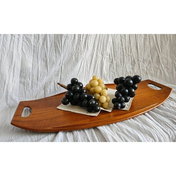 Vintage Staved Teak Surfboard Wood Danmark Tray Jens Quistgaard Made in Denmark, - Picture 2 of 10
